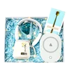 Blue-Heating cup with spoon+flower+Neck massage