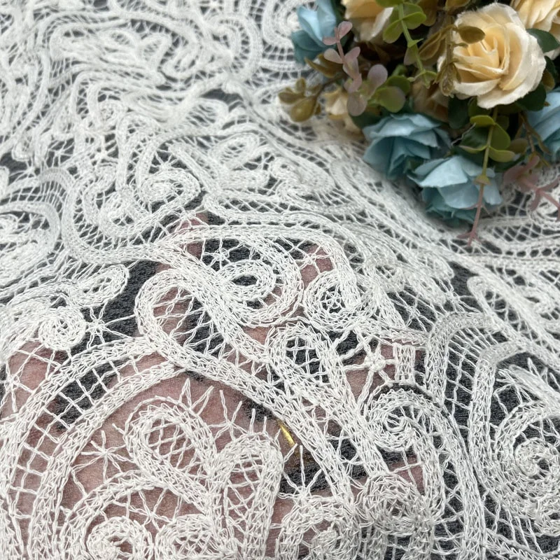 Wholesale Guipure Lace Cotton Clothes Dress Embroidery 5 Yards Cord Laces Women for Bridal Wholesale Guipure Lace Cotton Clothes Dress Embroidery 5 Yards Cord Laces Women for Bridal