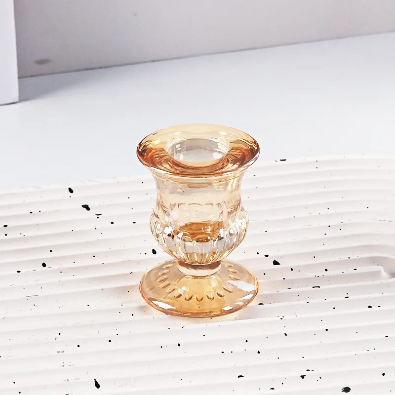 product portable glass candle holder for candlestick wedding home decoration table suitable for both sides candle holders-4