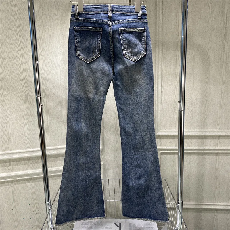 Fashion High Waist Jeans Bell-bottoms Women's Casual Bell-bottoms Plus ...