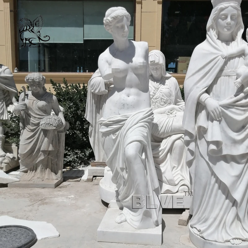 BLVE Spot Goods White Stone Carvings Life SIze Garden Greek Figure Venus Sculpture Reproductions Marble Statue of Venus