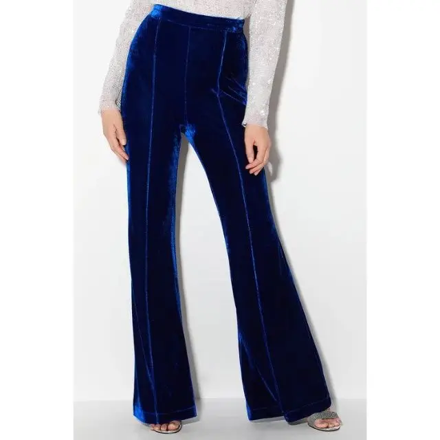 Buy Blue High Rise Velvet CoOrd Pants For Women Online in India  VeroModa
