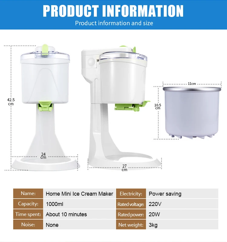 Domestic Home Fruit Softy Ice Cream Machinery Maker Table Countertop