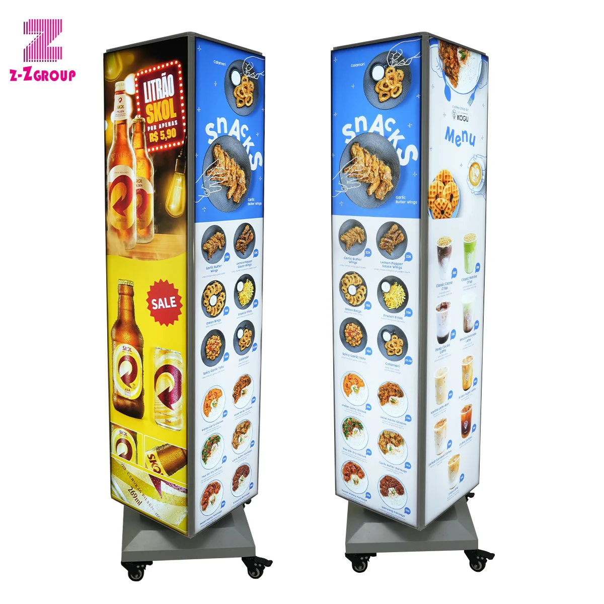 Customized Waterproof Rotating Light Box With 4 Sided