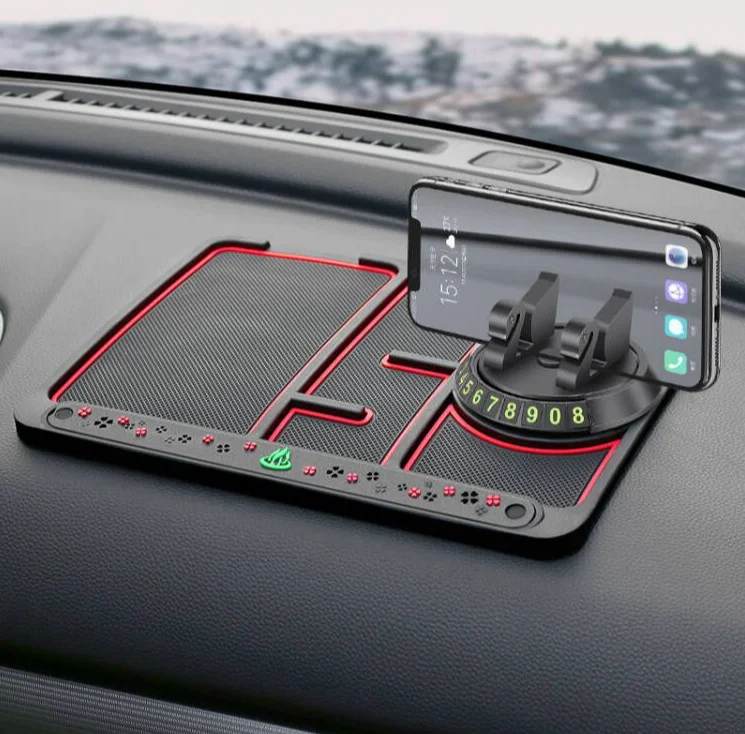 Tapis antidérapant en Silicone pour tableau de bord de voiture, support  multifonctionnel pour téléphone de voiture