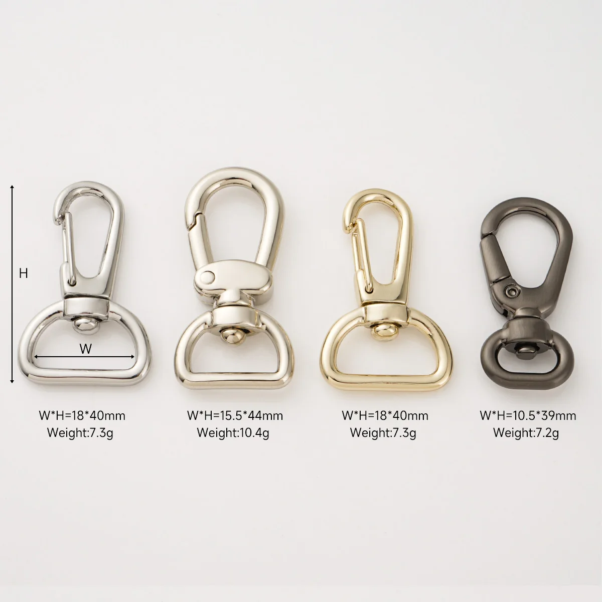 Stylish Handbag Accessories - Premium Silver Swivel Snap Hooks