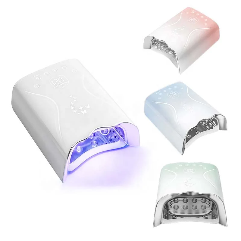 Strong 115W Fast Drying 5200mAh Smart Rechargeable Thick Gel UV Nail Curing Lamp Nail Dryer UV Led Lamp for Nails Salon