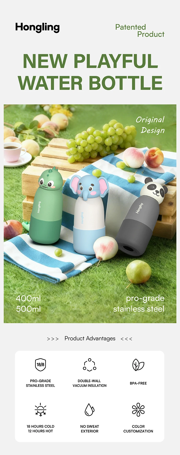 KOLINK Kids Cartoon Insulated Water Bottle Overview