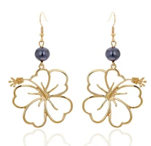 Minimalist Hawaiian Style Pearl Earrings Women Gold Plated Wholesale Fashion Jewelry Earrings Hawaiian Pearl Earring