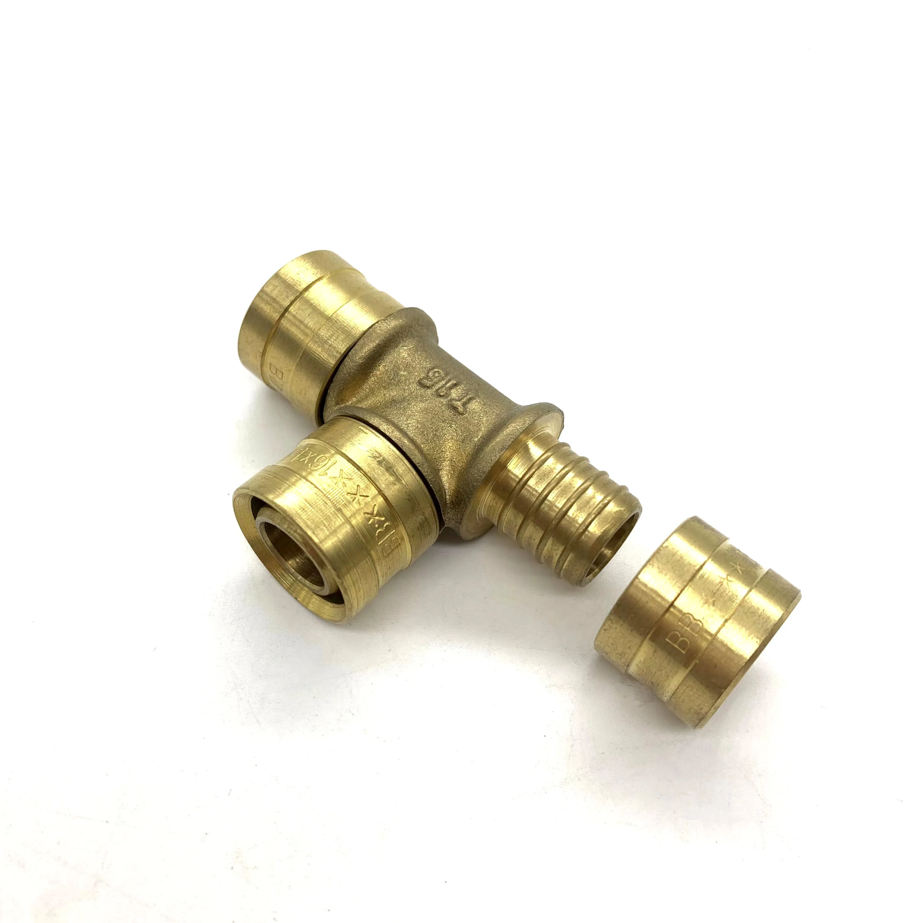 Spanish Style Brass Sliding Fitting For Pex Pipe Used For Floor Heating