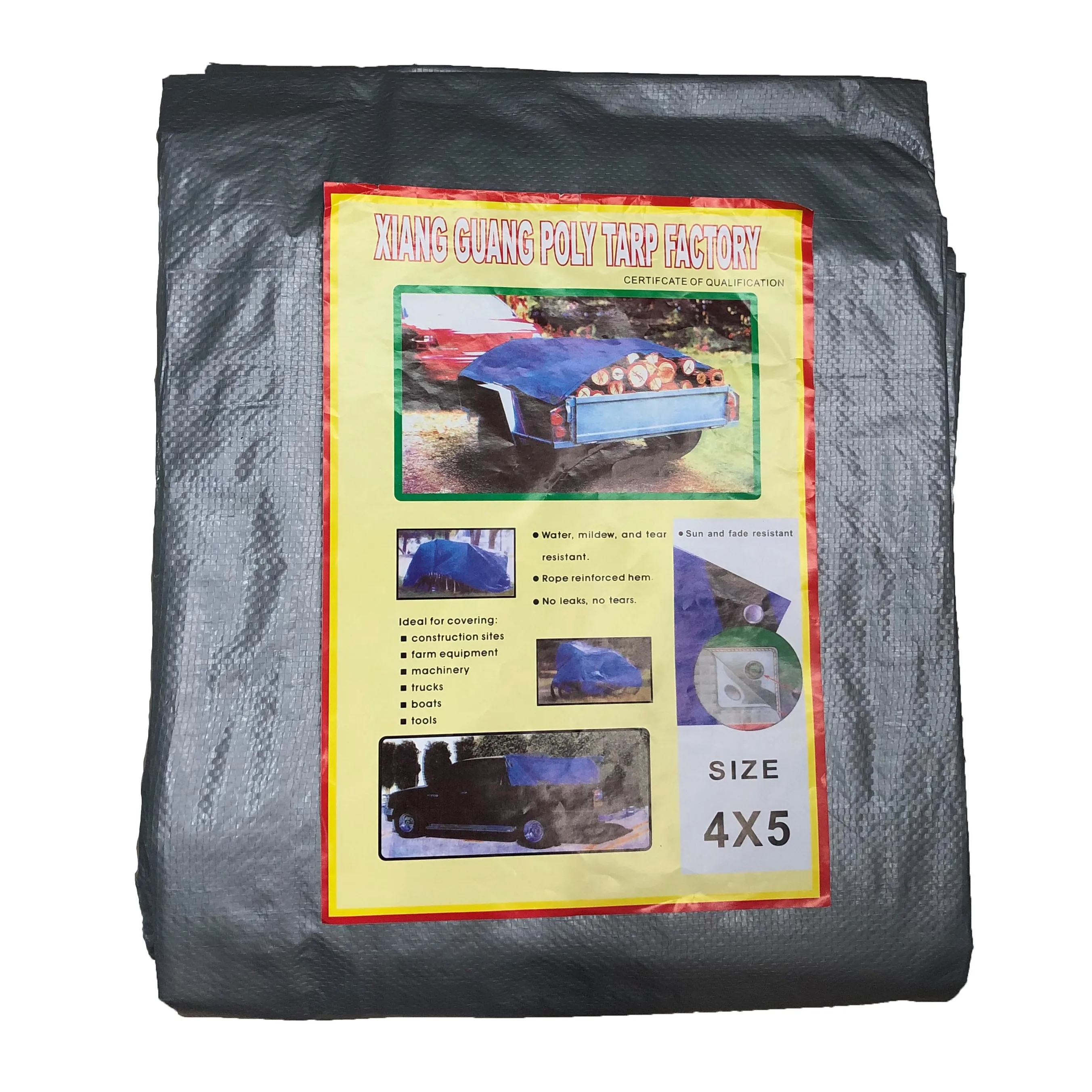 Sliver White Color Customized Tarpaulin Sheets Double Sides Laminated Plastic Fabric Waterproof Poly Tarp Export to Africa