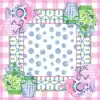 Carreaux roses et blancs avec pot de gingembre