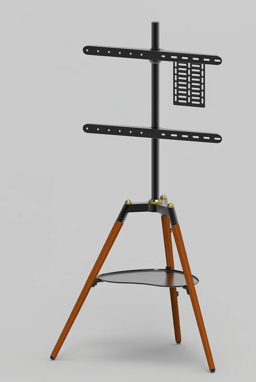 Multifunctional Artistic TV Stand Display Racks Easel Floor TV Mount Tripod Wood Leg With a Love Tray TV Bracket