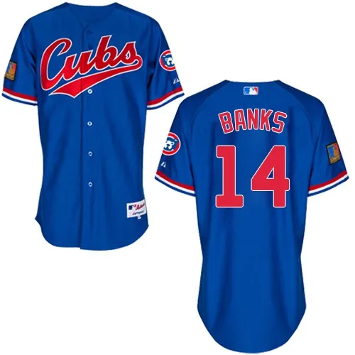 Men's Chicago Cubs #14 Ernie Banks 1988 Light Blue Majestic Jersey on  sale,for Cheap,wholesale from China