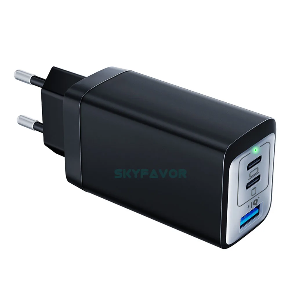 65W Gallium Nitride Charger with 3 USB Ports - Fast & Safe