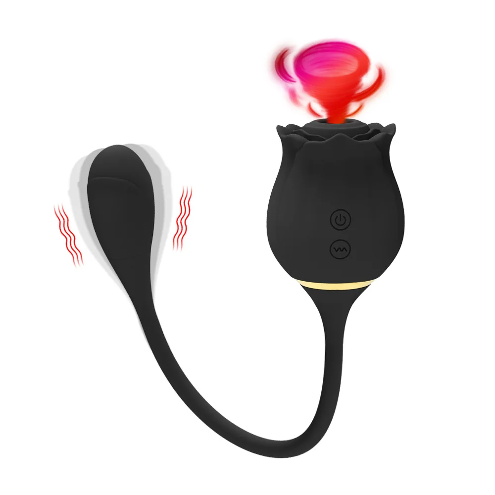 Powerful Sucking Rose Toy Extended Rose Vibrator with Vibrating Egg  Vibrator Sex Toy for Women