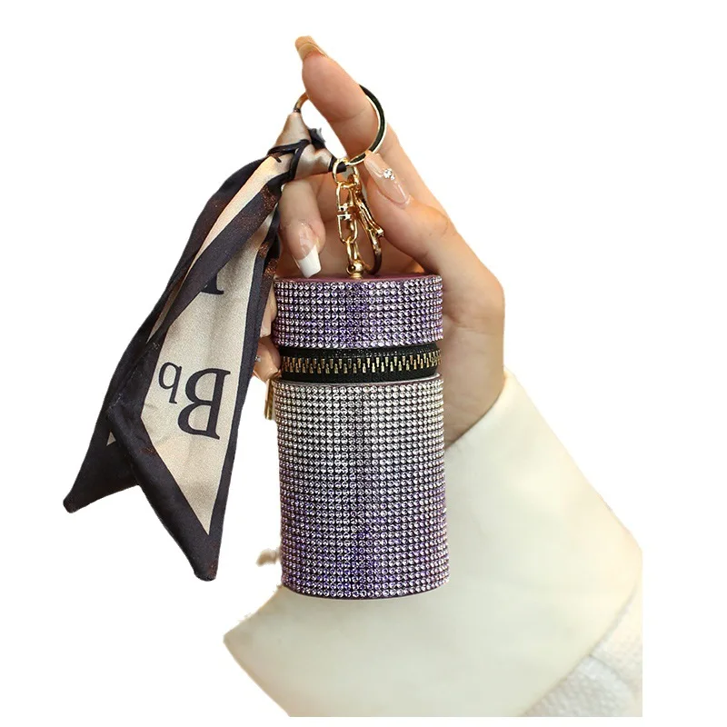 1pc Lipstick Style Keychain, Coin Purse, Mini Bucket Bag