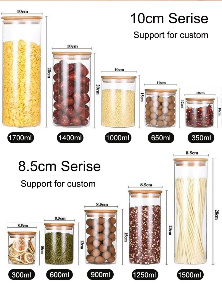 1700ML high borosilicate light glass food container with
