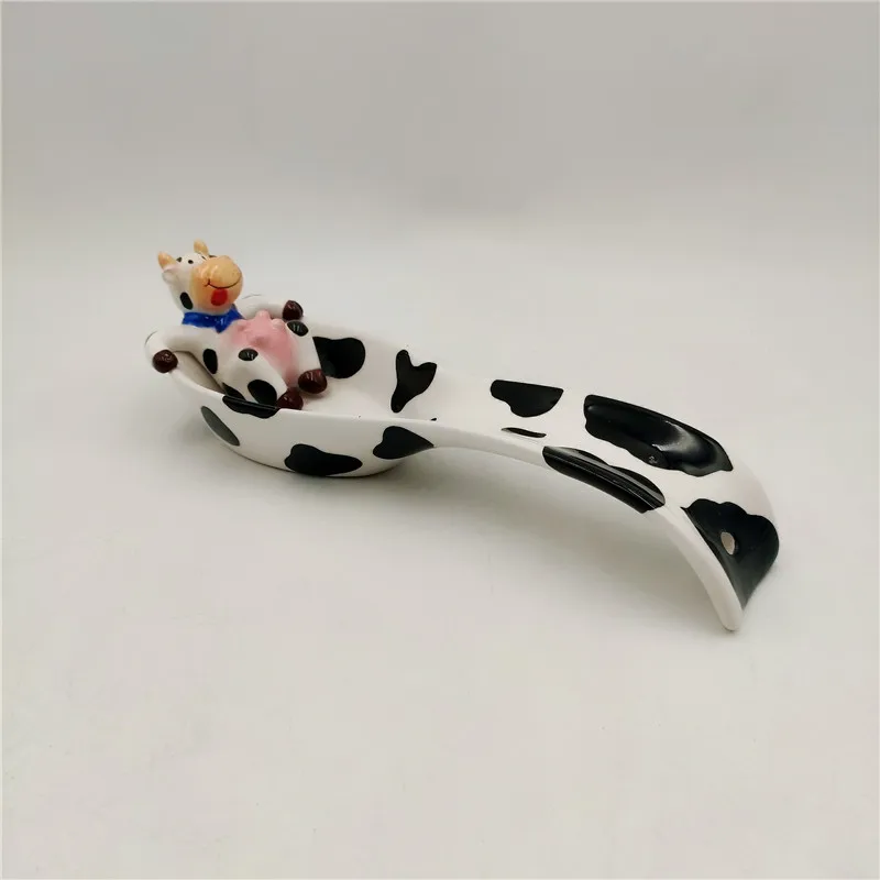Vintage, Cow Design, ceramic crafted Spoon Rest - Very Unique - Collectible
