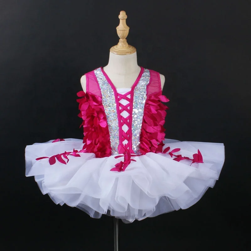 Abito Da Ballo Jazz Per Bambina: Top Corto Con Paillettes E Gonna Culotte A Balze, Per Danza E Spettacoli, Taglie 6-16 Anni