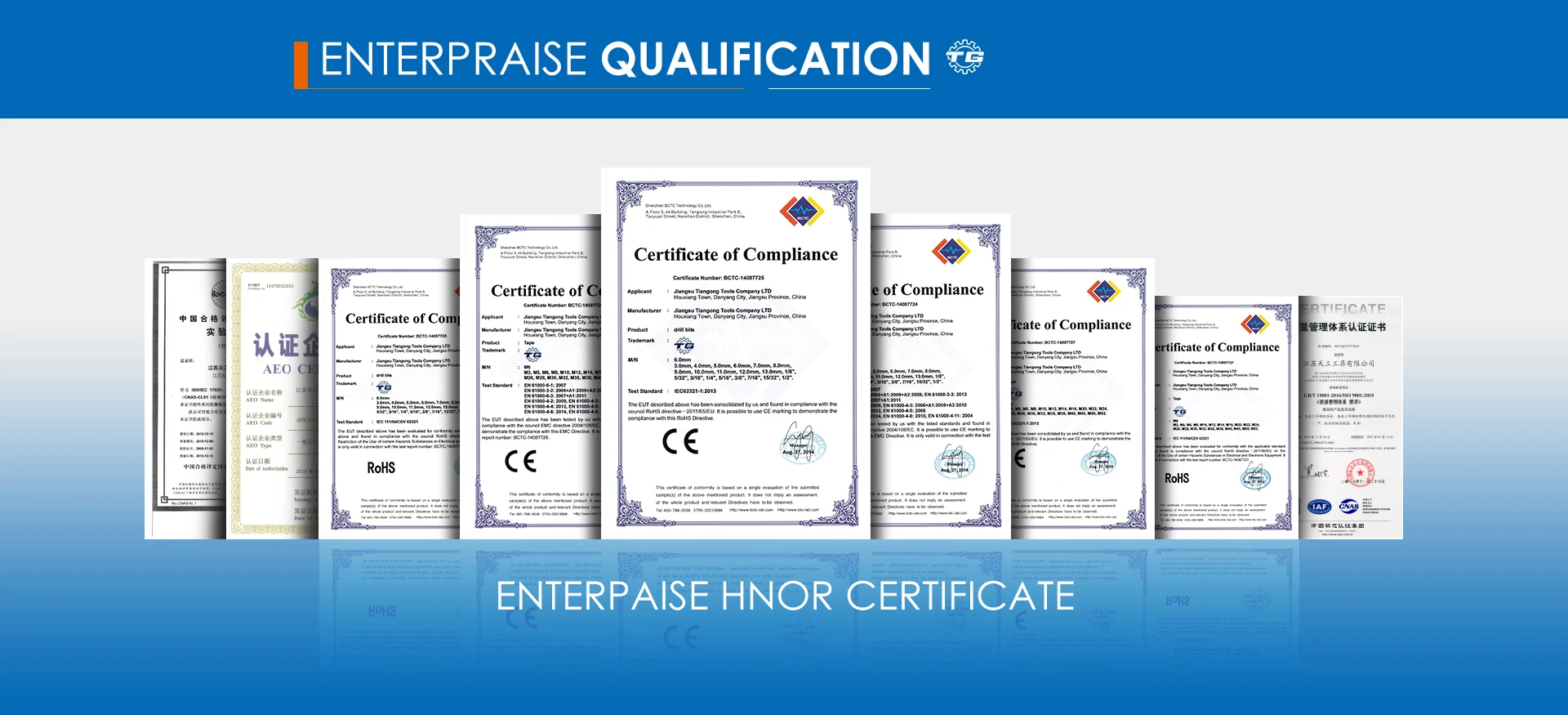 Jiangsu Tiangong Precision Tools Company Limited HSS Drill Bits, Saw