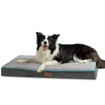 The New Protect Flannel Fleece Fabric Non-skid Bottom Memory Foam Waterproof dog beds for large dogs