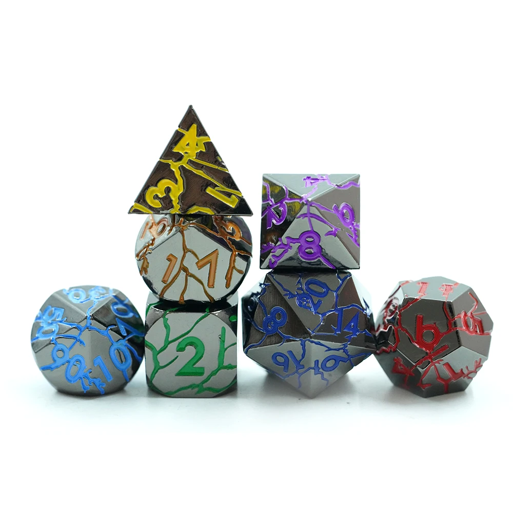Conjunt de 7 Daus RPG Arc de Sant Martí Vores Rectes Polièdrics per a Dungeons and Dragons
