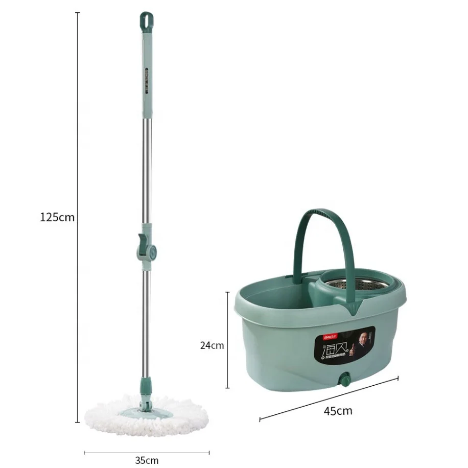 Customizable 360 Degree Removable Easy Replace Aluminum rotating Mop Set Steel Wholesale Magic Handle Circular Head Bedroom