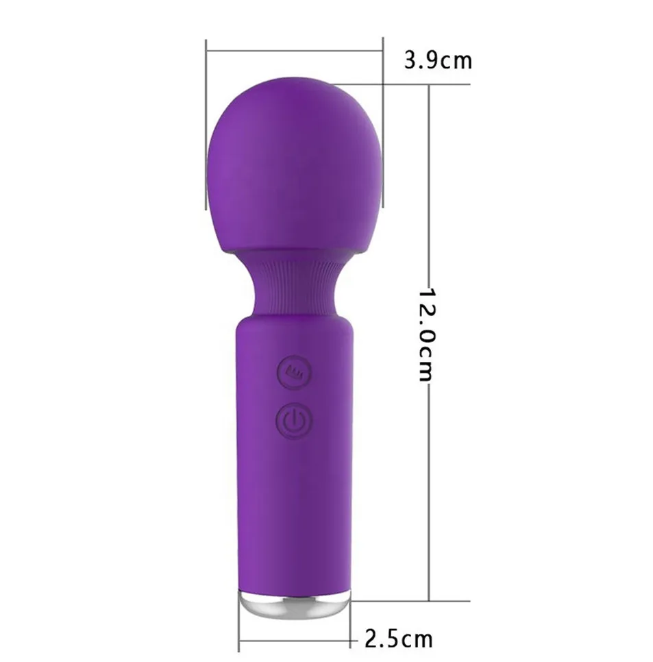 Super Soft Powerful Curved Massage Wand Rechargeable AV Wand Massager Vibrator Sex Toy 10 Speed Mini Wand Massager for Women