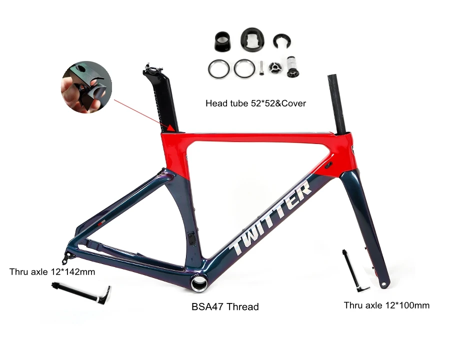 TWITTERAURORAディスクブレーキロードバイクフレーム700Cカーボン