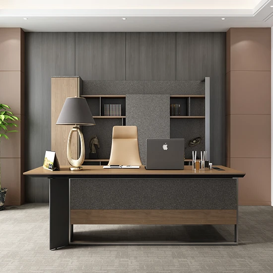 Sunshine Luxury L-Shaped Modern Wooden Office Desk CEO Executive Furniture