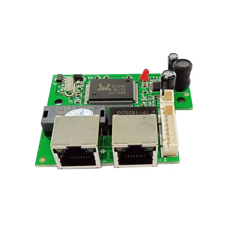 Mini Fast 10/100mbps 2 Port Ethernet Network Lan Hub Switch Board Two Layer Pcb 2 Rj45 1*8pin Head Port Tablets Usb Flash 3d