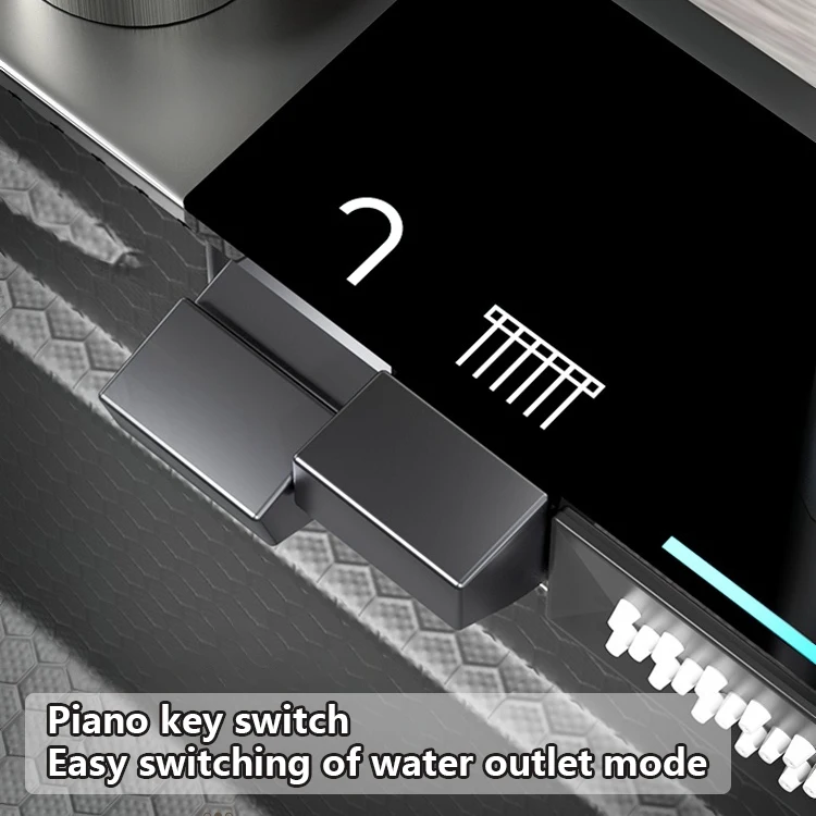 DQOK Discount Luxury Anti-Scratch LED Digital Display Waterfall Kitchen Sink with Cup Washer & Soap Dispenser