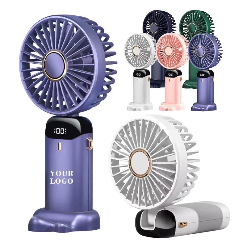 Ventilateur USB Portable 3000 MAh - 5 Vitesses Rechargeable Silencieux 4-10 Heures Autonomie