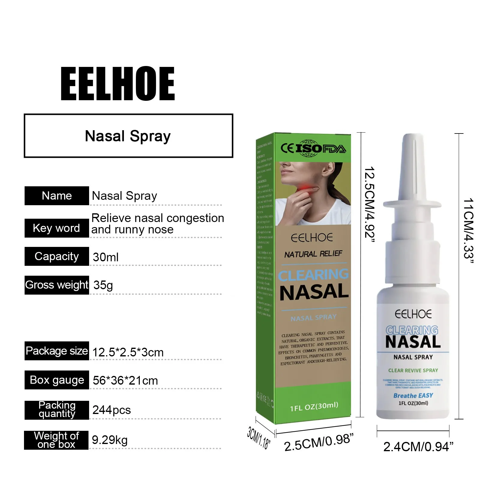Wholesale Customized Nasal Spray Relieving Nasal Congestion Itching
