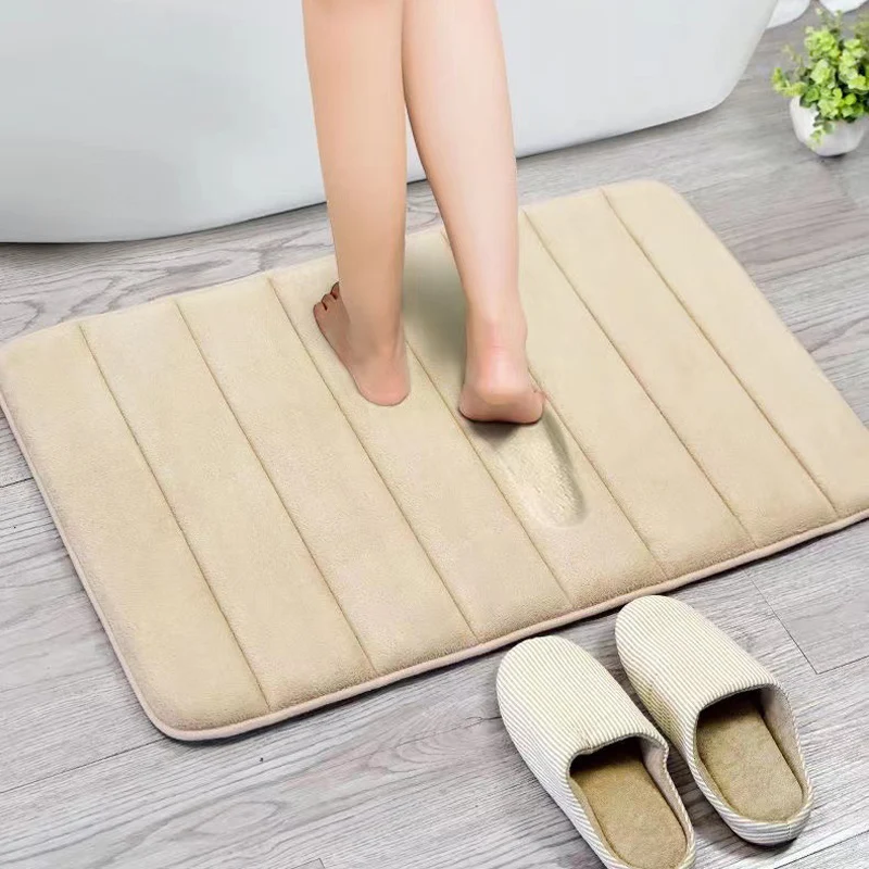 Thickened Memory Sponge Carpets Memory Foam Bath Mat Super Absorbent Anti-slip Mat Quick Dry Soft Mat for Shower