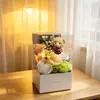Brown bear plush flower box