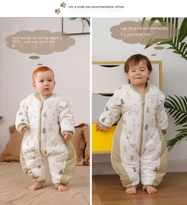 Cartoon Design Winter Eco-Friendly 100% Cotton Zipper Baby Sleeping Bags for Infants & Toddlers