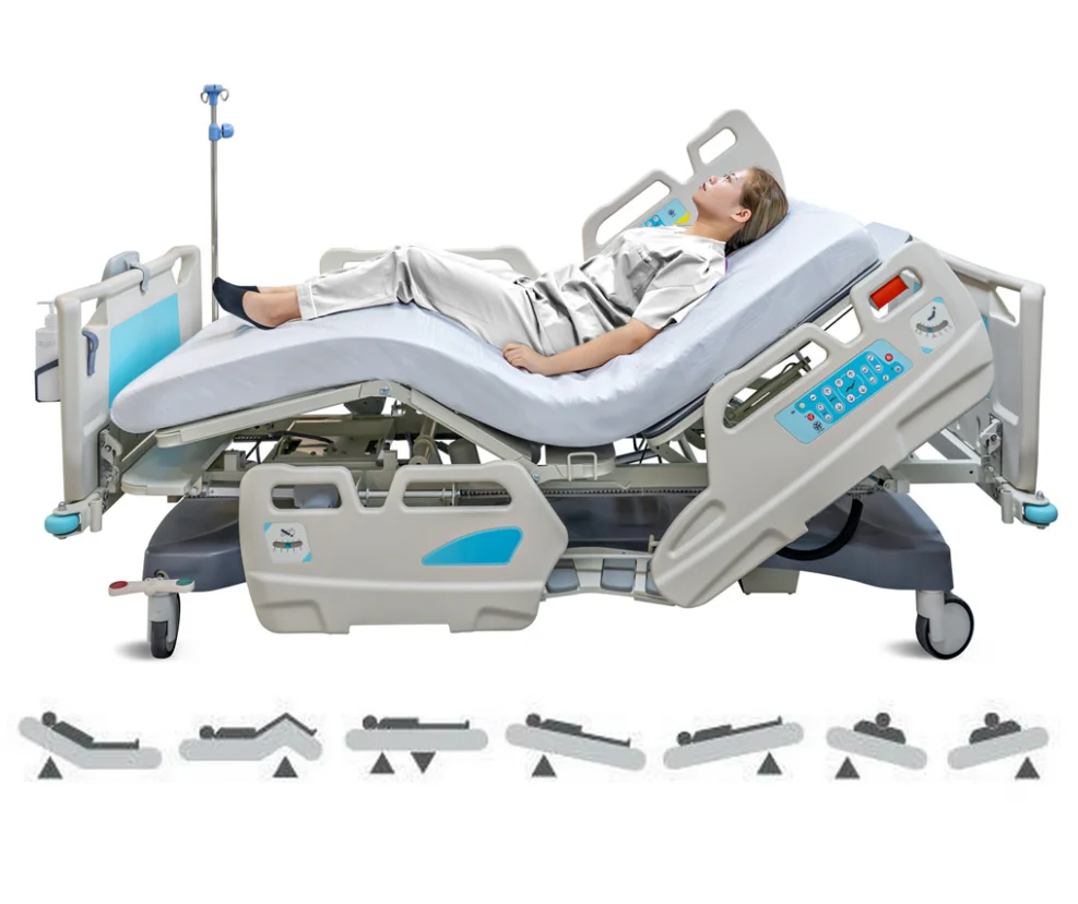 Movable 8 Functions  ICU Bed Electronic Equipment Patient Bed