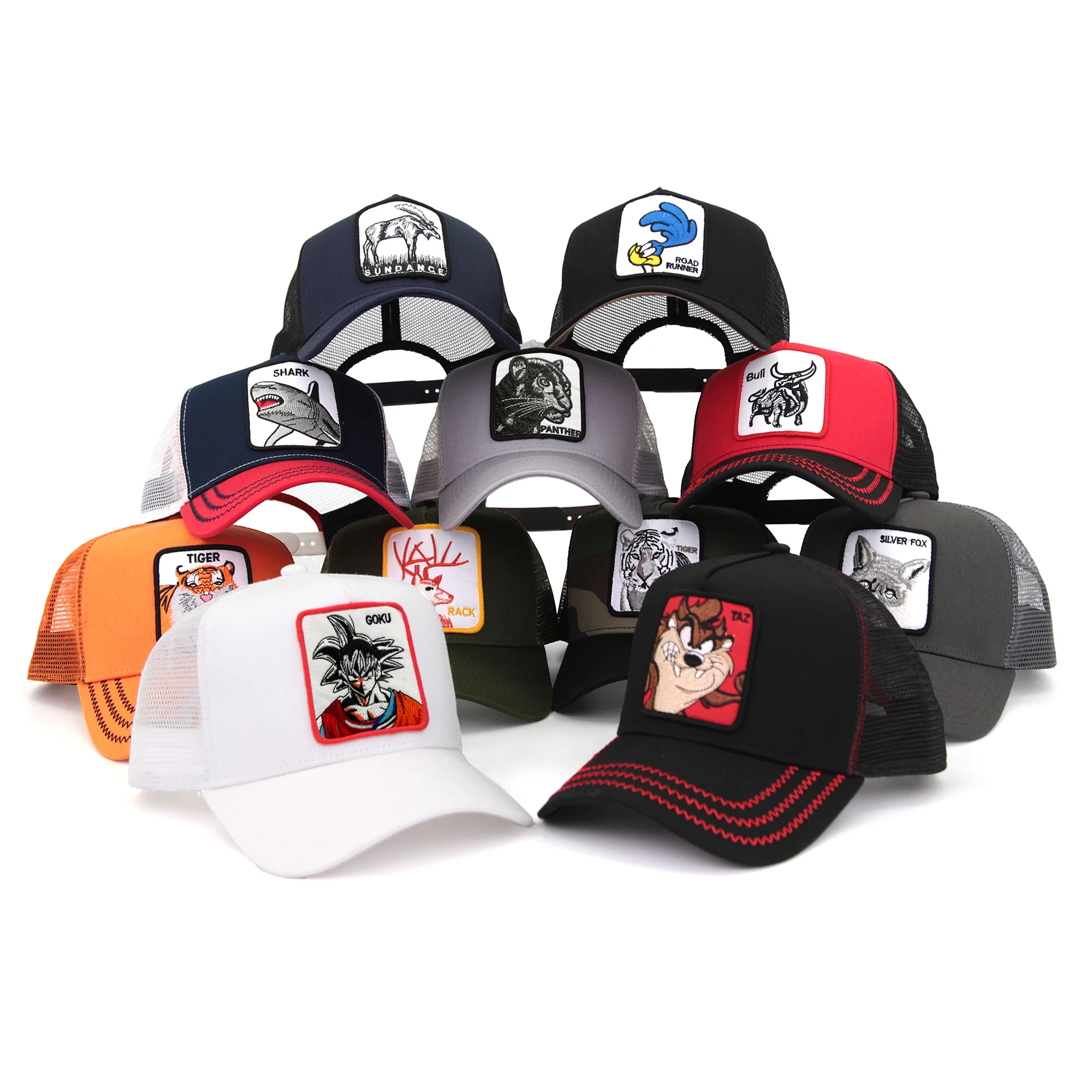 High Quality Custom Patch Logo Manga Cartoon Animal Trucker Hat Custom 