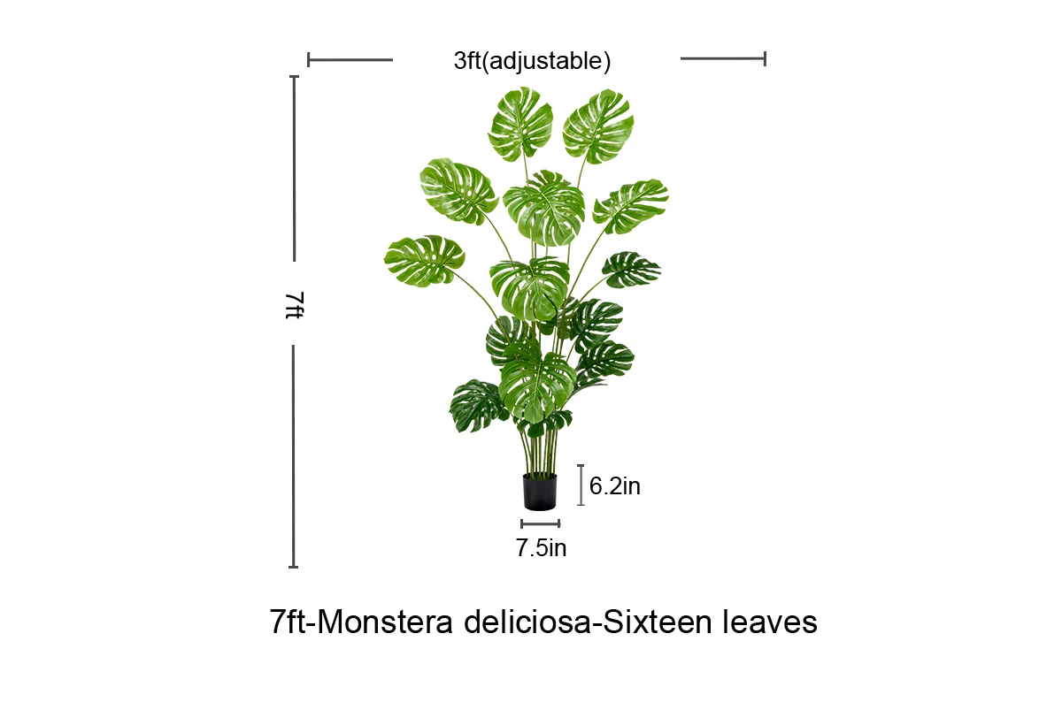 Monstera Deliciosa Artificial Indoor/Outdoor Green Grass Tree Big PE Plastic Faux Design for Home Easter Occasions Office supplier