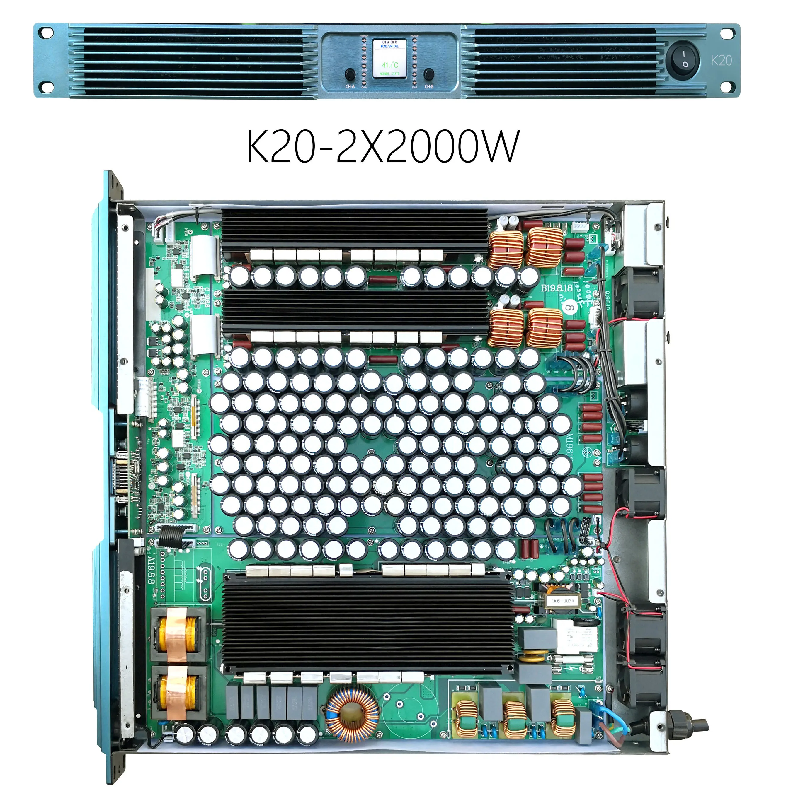 プロオーディオ用ハイパワー3000W K30 PAシステム 1U 2チャンネル