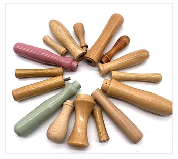 Manufacturers directly supply solid wood handle beech rubber wood round wood rod hardware accessories custom logo handle