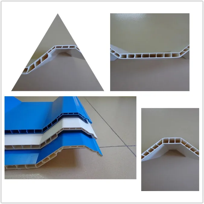 Heat Insulation UPVC Hollow Roof Sheet Anti-corrosion Color Stable 910mm PVC Plastic Hollow Sheet