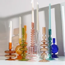 Tall Glass Candle Holders Rubbed Glass Candlestick Holder For Weddings