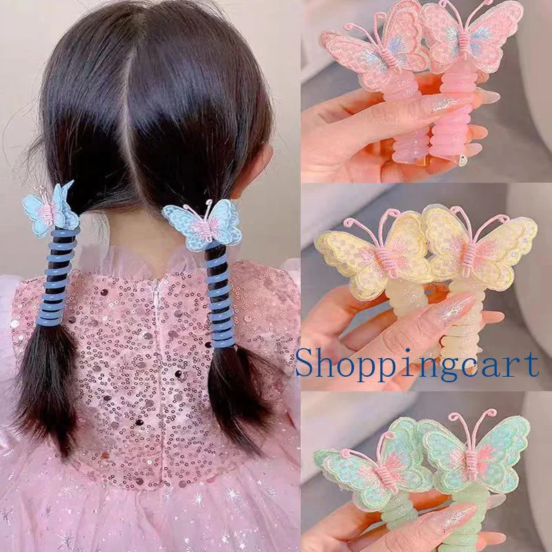 6 Süße Schmetterlings-Haargummis Für Mädchen – Weich, Elastisch, Bunt – Perfekt Für Schule & Party