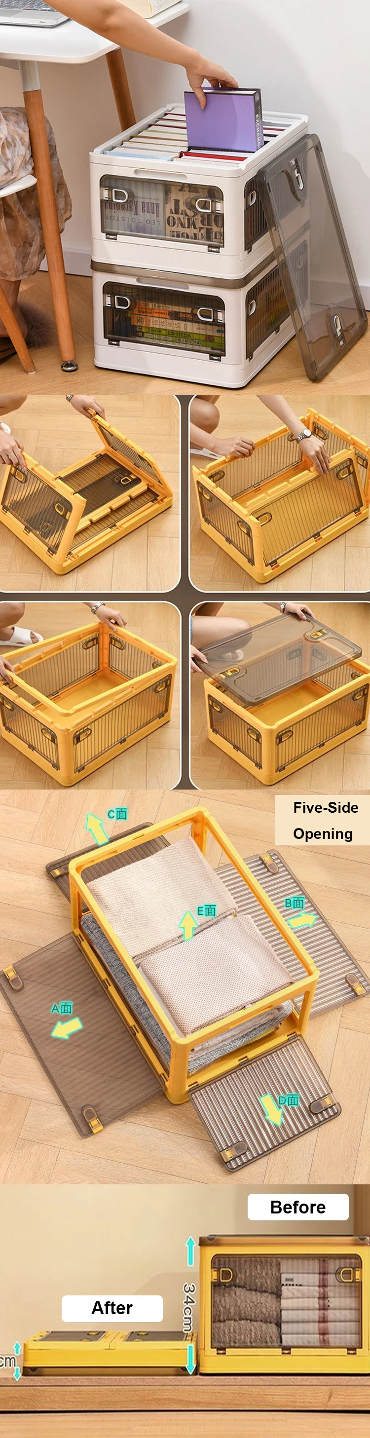 High Quality Stackable Storage Bins Organizers Plastic Multifunctional