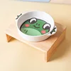 frog bowl+wood stand