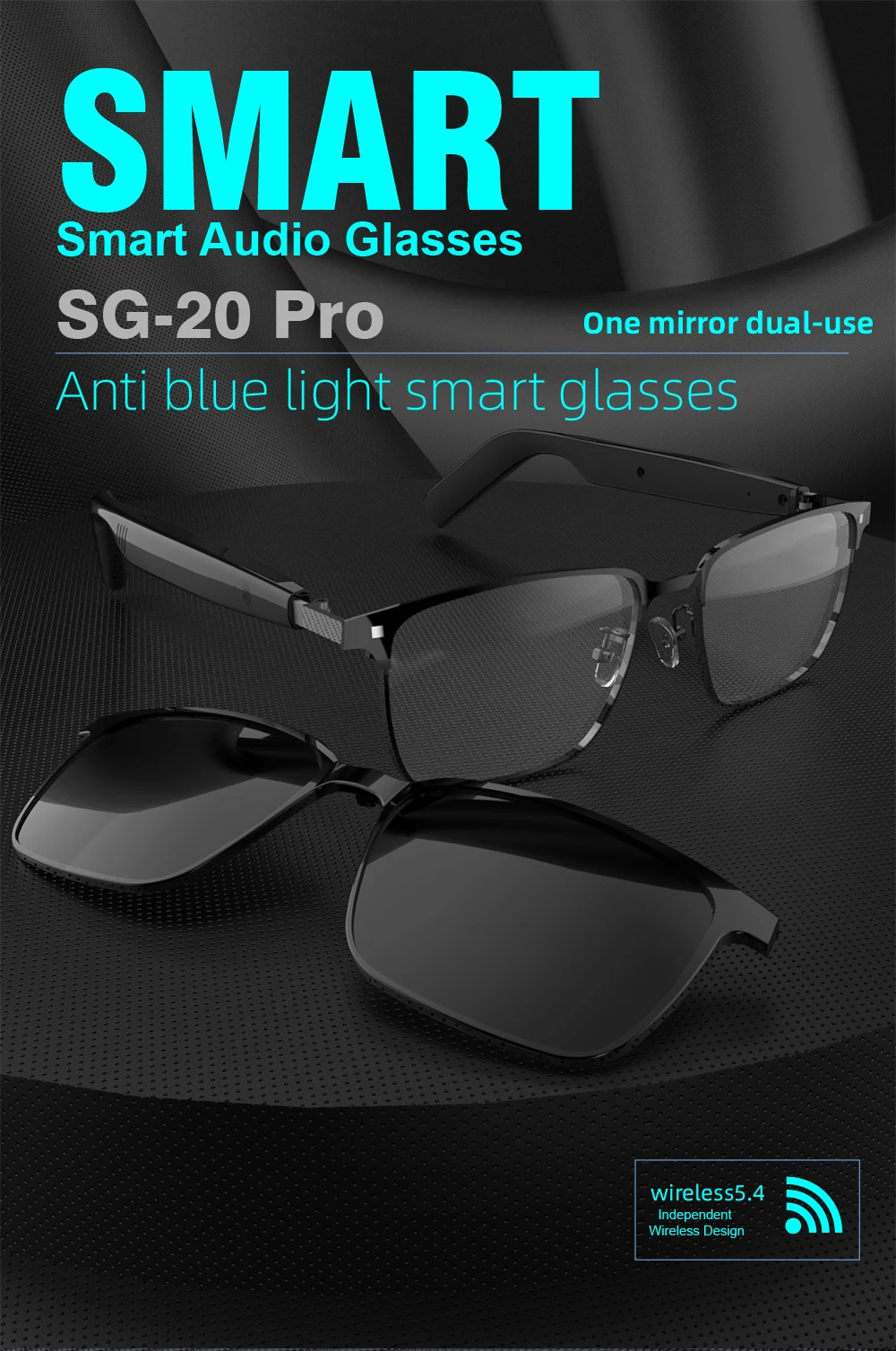 Welcome OEM Order, Factory Whole Selling Sg20 Pro Smart Wearable Headset Voice Assistant Uv Protection With Magnetic Dual Lenses 2025 Men Outdoor Smart Audio Eyewear - Buy Music Smart Glasses smart Wearable Headset smart Audio Eyewear