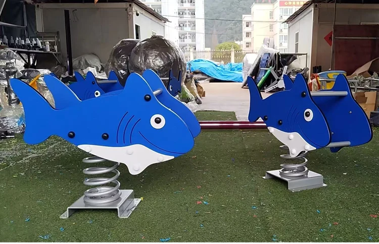 Cartoon Shape Children's Spring Trojan High Quality Outdoor Children's Rocking Chair Is Applied in Park Community Playground